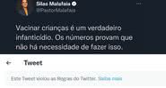 O antes e depois da publicação na rede social - Divulgação / Twitter