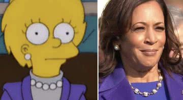 Tanto a roupa quanto os acessórios foram comparados entre Lisa Simpson e Kamala Harris - Divulgação/Twitter