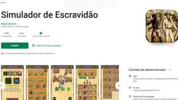 Registros do jogo que simulava escravidão - Reprodução