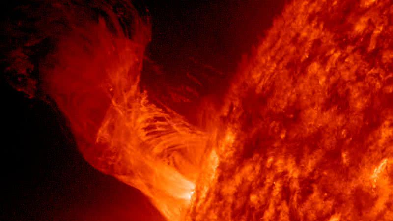 Erupção solar registrada pela NASA - Getty Images