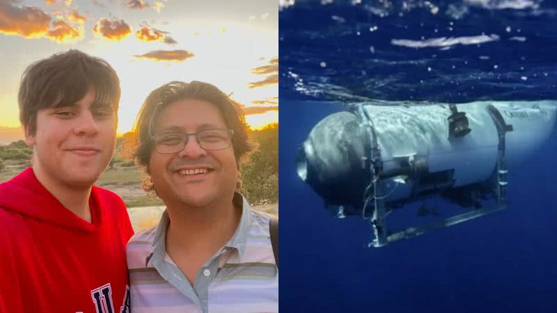 Shahzada e Suleman  e o submarino que desapareceu no último final de semana - Arquivo pessoal e Divulgação/OceanGate