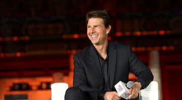 Tom Cruise durante a conferência de imprensa para 'Mission: Impossible - Fallout' em Pequim, 2008. - Getty Images