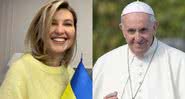 Montagem entre Olena Zelenska e o papa Francisco - Divulgação / Redes sociais - Getty Images