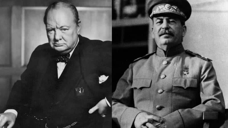 Churchill em retrato, junto de Stalin - Wikimedia Commons