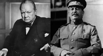 Churchill em retrato, junto de Stalin - Wikimedia Commons