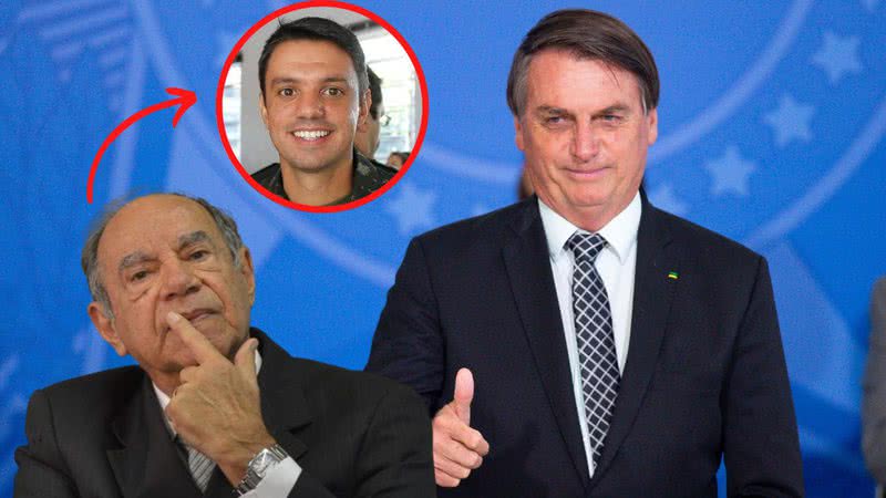 Montagem com as fotos do ex-presidente Bolsonaro e de Carlos e Marcelo Ustra - Getty Images com elementos da Agência Brasil e Reprodução