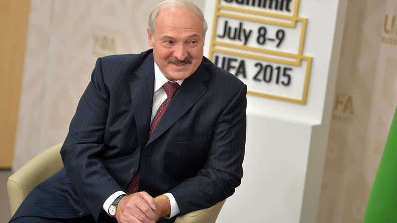 Aleksandr Lukashenko, presidente da Bielorrússia, durante conferência em 2015 - Wikimedia Commons