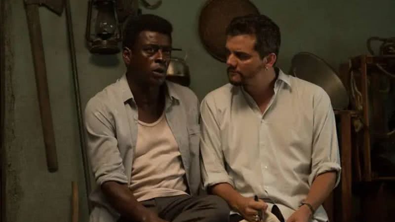 Wagner Moura e Seu Jorge durante filmagens de "Marighella" - Divulgação/O2 Filmes