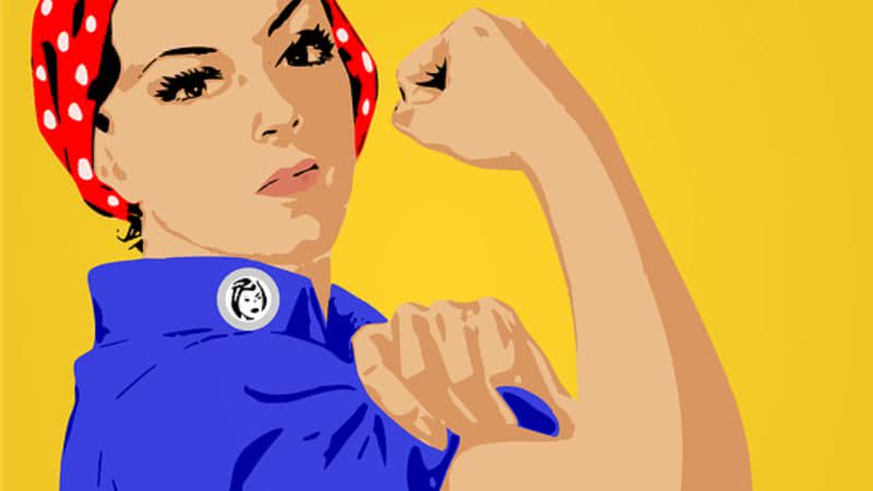 Pedaço da famosa arte 'We Can Do It!' - OpenClipart-Vectors, via Pixabay