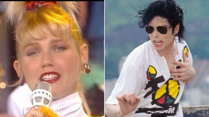 Xuxa em montagem ao lado de Michael Jackson - Reprodução/Video