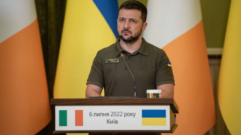 Zelensky durante evento, na Irlanda - Getty Images