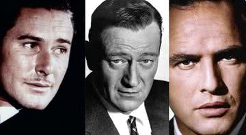 Errol Flynn, John Wayne e Marlon Brando respectivamente - Wikimedia Commons