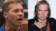 Tom “Iceman” Kazansky, interpretado por Val Kilmer em 1986, e o ator atualmente, em colagem - Divulgação/YouTube/Paramount Movies / Getty Images