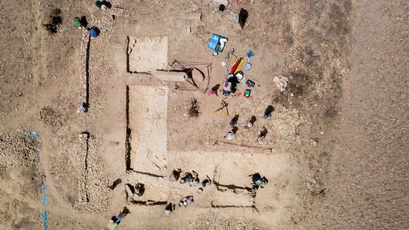 Imagem feita por drone no Mosteiro Georgios - Divulgação/Centro Polonês de Arqueologia Mediterrânea da Universidade de Varsóvia