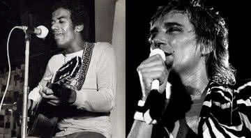 Jorge Ben Jor (esq.) teve sua música plagiada por Rod Stewart (dir.) - Wikimedia Commons