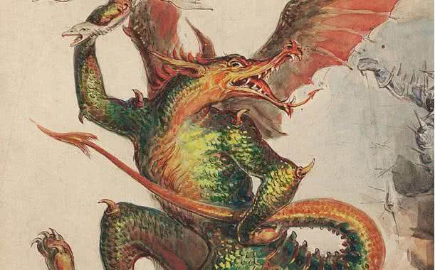 Dragão dançarino em cartaz do século 19. Aqui, a fera era o símbolo da inflação. - Wikimedia Commons