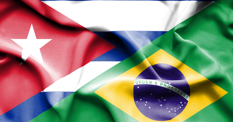 Bandeiras do Brasil e Cuba  - Istock