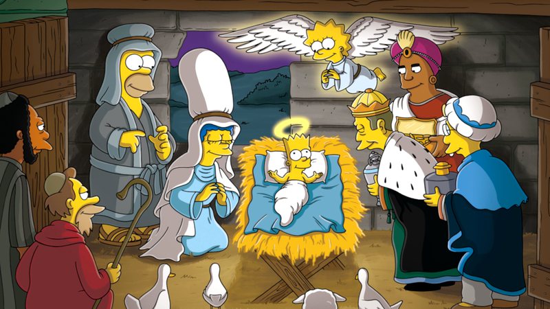 Cena do nascimento de Jesus interpretada pelos Simpsons - Divulgação/ Fox