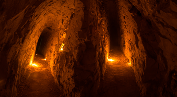 Recriação de uma catacumba da mesma época - Shutterstock