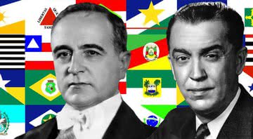 Os presidentes Getúlio Vargas e Juscelino Kubitschek - Wikimedia Commons com modificações