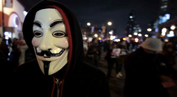 A famosa máscara de Guy Fawkes - Getty Images