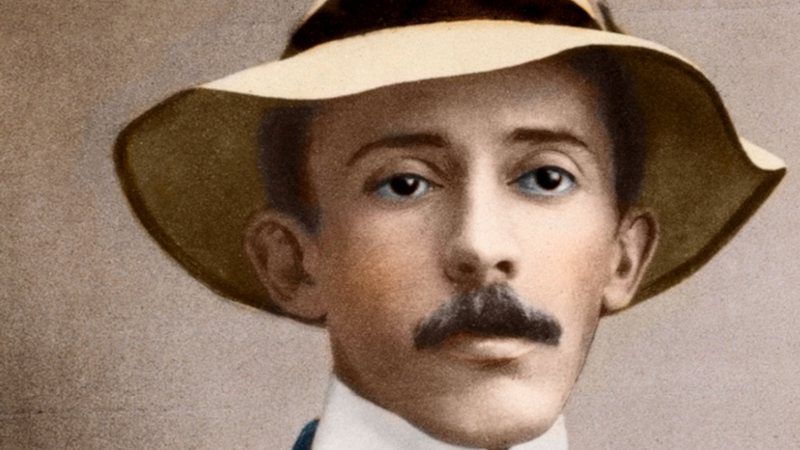 Retrato colorizado de Alberto Santos Dumont - Getty Images