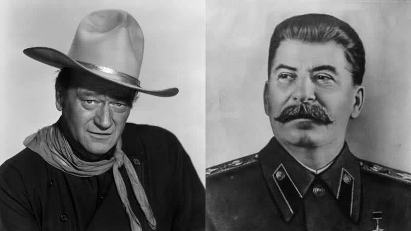 Montagem do astro John Wayne ao lado de Josef Stalin - Creative Commons