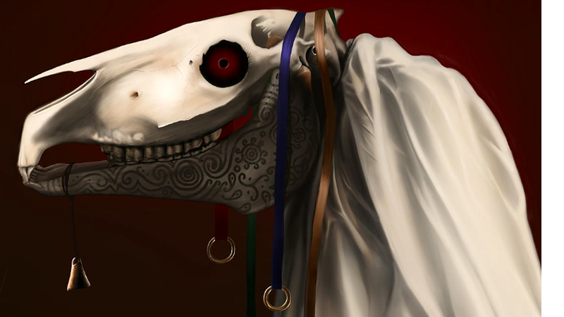 Representação moderna de Mari Lwyd - Wikimedia Commons