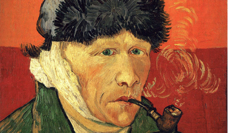 Autorretrato com uma Orelha Enfaixada e um Cachimbo, de Van Gogh - Reprodução