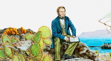 Ilustração de Darwin na Ilha de Galápagos - Getty Images