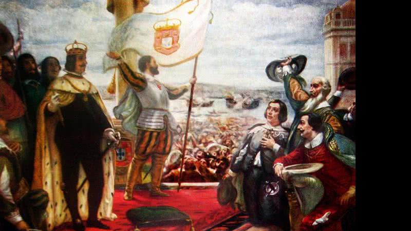 O rei de Portugal João IV sendo coroado - e que através de um golpe, iniciou a Guerra da Restauração  - Domínio Público