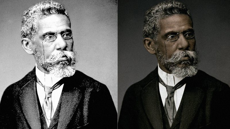 Colorização feita pela Faculdade Zumbi de Palmares para o projeto  “Machado de Assis Real” - Faculdade Zumbi de Palmares