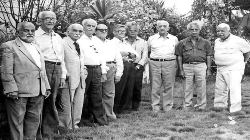 Augusto Cid Mello Perissé, Tito Arcoverde Cavalcanti de Albuquerque, Haity Moussatché, Fernando Braga Ubatuba, Moacyr Vaz de Andrade, Hugo de Souza Lopes Massao Goto, Herman Lent, Sebastião José de Oliveira, Domingos Arthur Machado Filho. - Crédito: Instituto Oswaldo Cruz