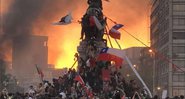 Manifestantes em protesto no Chile - Divulgação