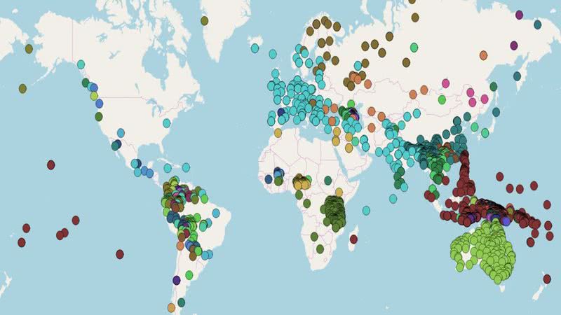 Mapa interativo mostra como diferentes idiomas e dialetos dizem a mesma palavra - Reprodução CLICS