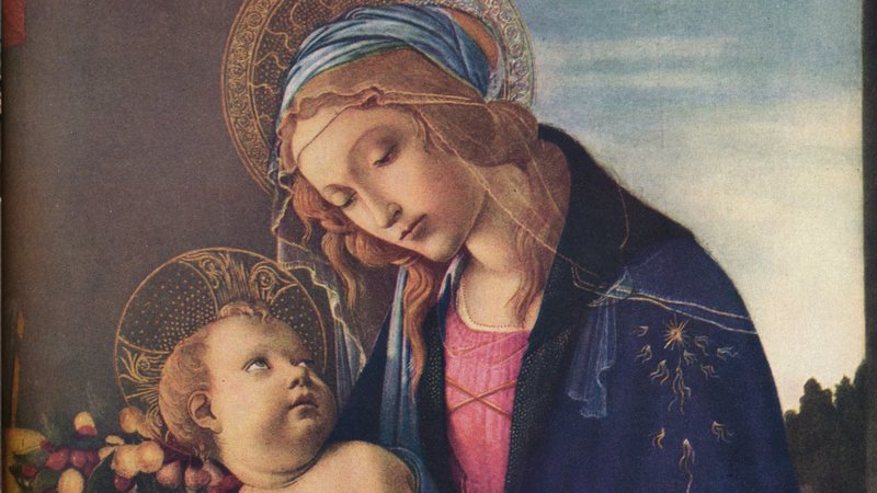 Maria e Jesus pintados por Sandro Botticelli em 1480 - Getty Images