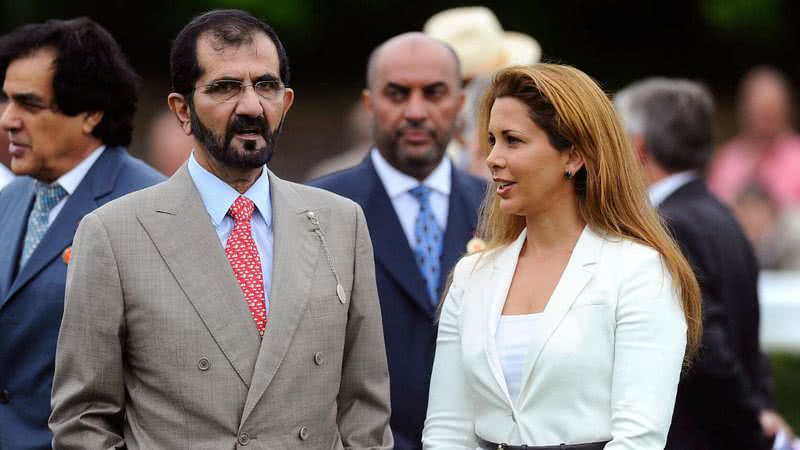 Mohammed bin Rashid Al Maktoum e Haya bint Hussein juntos em evento oficial - Getty Images