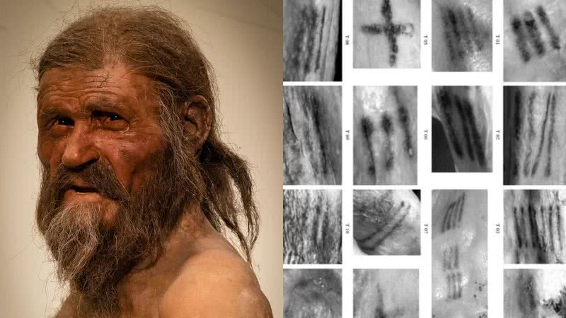 Ötzi, o homem do gelo e suas tatagens - Wikimedia Commons - EURAC / M.Samadelli / M.Melis