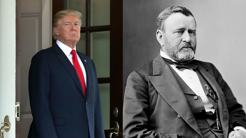 Os ex-presidentes estadunidenses Donald Trump e Ulysses S. Grant - Chip Somodevilla/Getty Images e GPA Photo Archive/Flickr