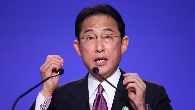 Primeiro-ministro japonês, Fumio Kishida, na COP26 - Getty Images