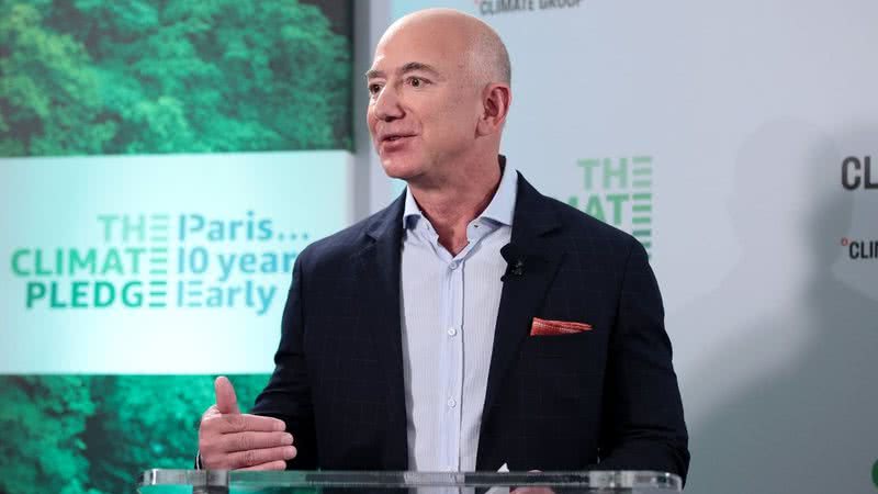 Bezos na conferência em Nova York no último dia 20 - Getty Images