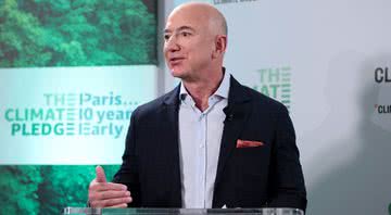 Bezos na conferência em Nova York no último dia 20 - Getty Images