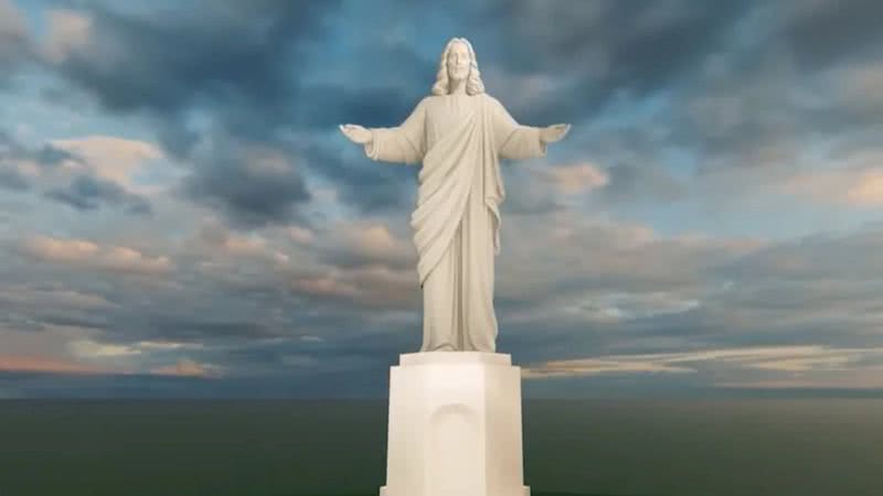 Projeto de como será a estátua de Cristo construída na Armênia - Reprodução/Vídeo