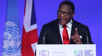 Lazarus Chakwera, presidente do Malawi, na COP26 - Getty Images