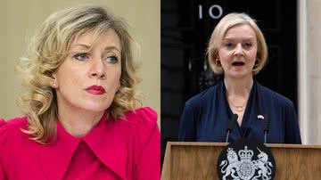 Maria Zakharova, porta-voz do Ministério das Relações Exteriores da Rússia, e Liz Truss, ex-primeira-ministra britânica - Foto por Council.gov.ru pelo Wikimedia Commons / Getty Images