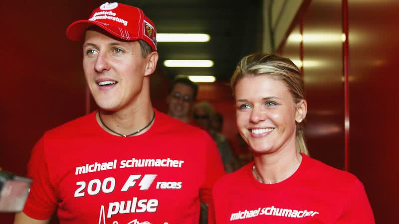 O ex-piloto de Fórmula 1, Michael Schumacher, e a esposa, Corinna - Getty Images