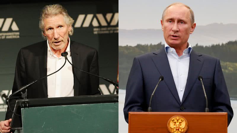 Roger Waters, ex integrante do Pink Floyd, e Vladimir Putin, atual presidente russo - Getty Images