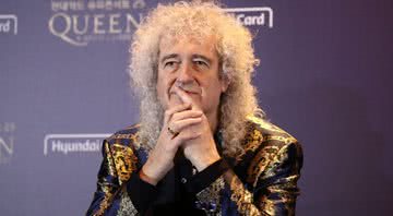 Brian May durante coletiva de imprensa - Getty Images