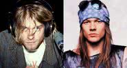 Kurt Cobain (esq.) e Axl Rose (dir.) reunidos em montagem - Divulgação