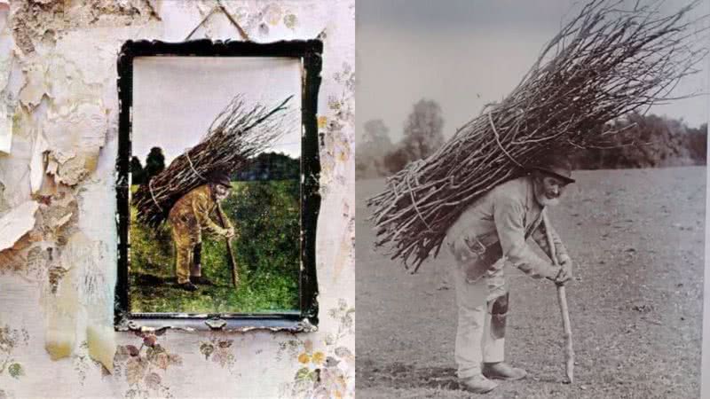 Capa do álbum 'Led Zeppelin IV' (1971) e fotografia original - Divulgação/Atlantic Records / Domínio Público via Wikimedia Commons